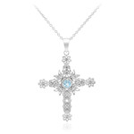 Collier en argent et Topaze bleu ciel