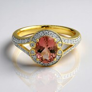 Anillo en oro con Turmalina rosa de Brasil (Annette)