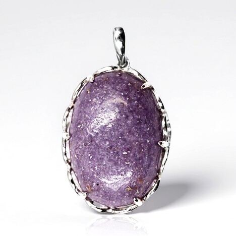 Ciondolo in argento con Lepidolite