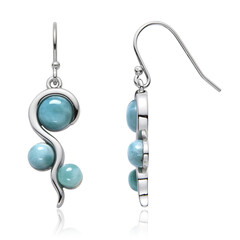 Boucles d'oreilles en argent et Larimar