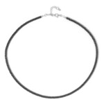Zilveren halsketting met Zwarte Hematieten