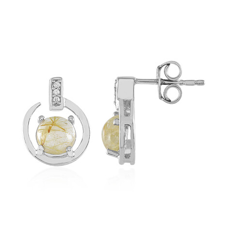 Rutilquarz-Silberohrringe