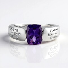 Anello in argento con Ametista Uruguay (de Melo Essence)