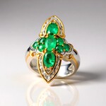 Anello in argento con Smeraldo Zambia (Gems en Vogue)