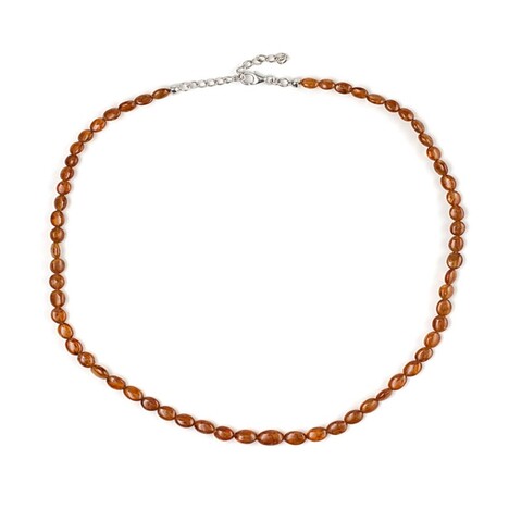 Hessonit-Granat-Silberhalskette