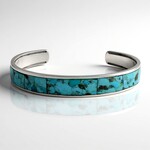 Bracciale in argento con Turchese Kingman Mohave Blu (Jones Lee)