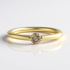 Anello in oro con Diamante Champagne I2 (de Melo Gold)