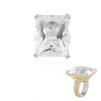 Bague en argent et Quartz blanc (Gems en Vogue)