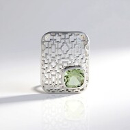 Ciondolo in argento con Ametista Verde (MONOSONO COLLECTION)