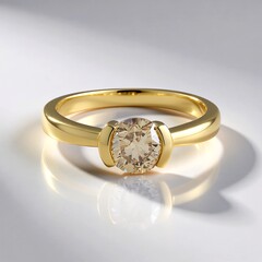 Anello in oro con Diamante Champagne I2