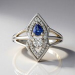 Anello in argento con Zaffiro Ceylon Blu (non riscaldato)