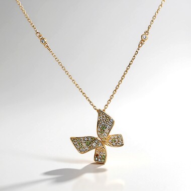 14K SI2 Fancy Diamond Gold Necklace (CIRARI)