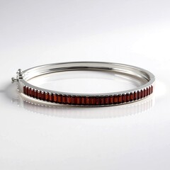 Bracciale in argento con Granato Mozambico