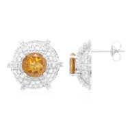 Cognac-Quarz-Silberohrringe