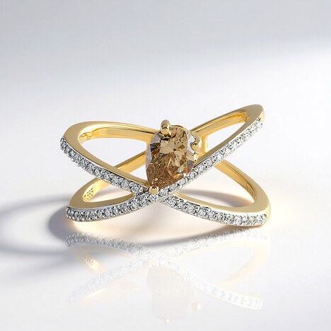Anello in oro con Diamante Champagne I1 (SUHANA)