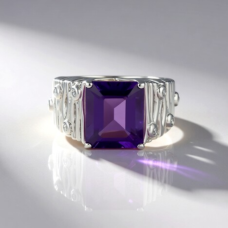 Anello in argento con Ametista Siberiana (de Melo Essence)
