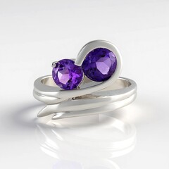 Anello in argento con Ametista Siberiana (de Melo Essence)