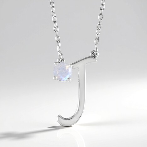 Collana in argento con Pietra di Luna Arcobaleno