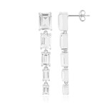 Zilveren oorbellen met witte topaasstenen