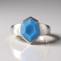 Anello in argento con Onice Blu