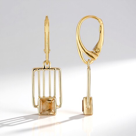 Orecchini in argento con Citrino (MONOSONO COLLECTION)