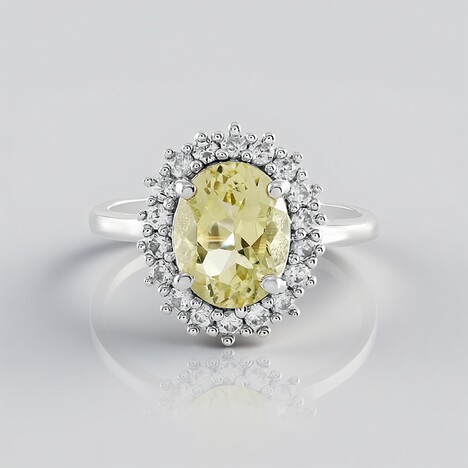 Bague en argent et Quartz citron