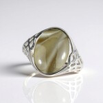 Anello in argento con Pietra Focaia Santa Croce (dagen)