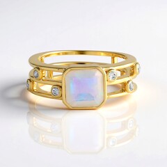 Anello in argento con Opale di Welo AAA (de Melo)