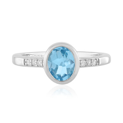 Anello in argento con Topazio Blu Svizzero