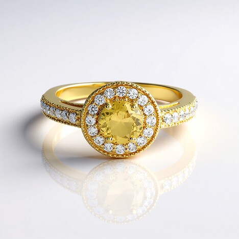 Bague en argent et Béryl jaune