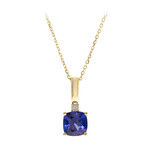 Gouden halsketting met een AAA tanzaniet (CIRARI)