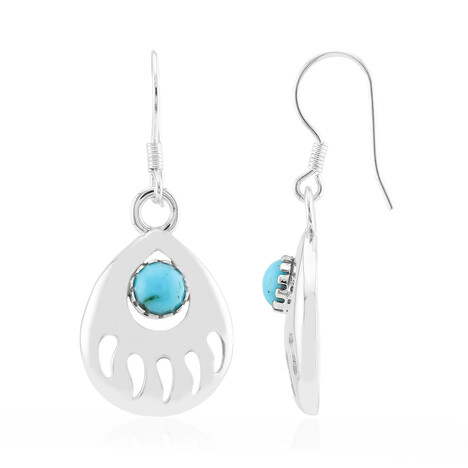 Pendientes en plata con Turquesa azul del Mohave Kingman (Jones Lee)