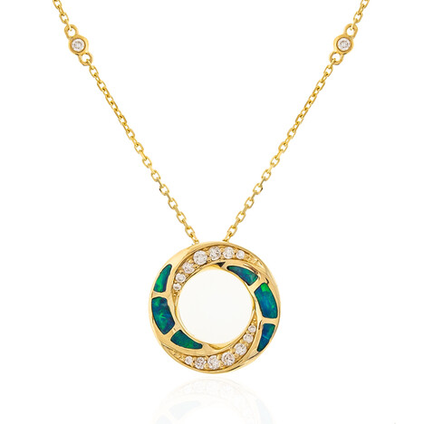 Collar en oro con Ópalo negro de Lightning Ridge (CIRARI)