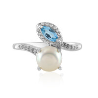 Anello in argento con Perla d'Acqua Dolce Bianca