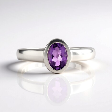 Anello in argento con Ametista Uruguay