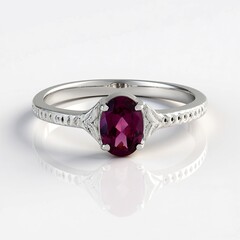Magenta Garnet Silver Ring