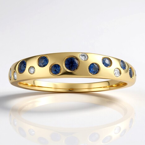 Bague en or et Saphir bleu de Ceylan