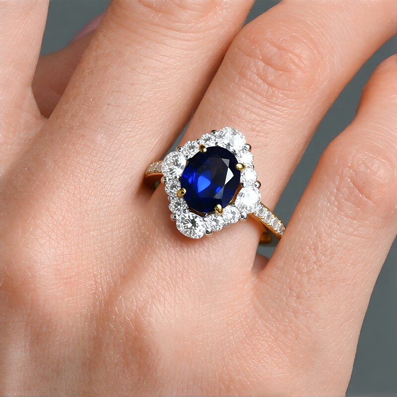 Anillo en oro con Zafiro de Kanchanaburi