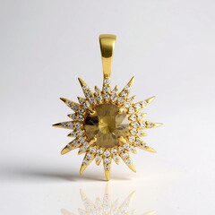 Pendentif en argent et Zircon jaune (Adela Silber)
