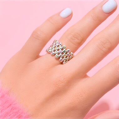 Zilveren ring met Braziliaanse roze toermalijnen (de Melo Essence)