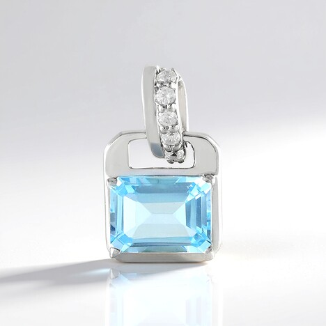 Ciondolo in argento con Topazio Blu Cielo