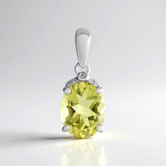 Ciondolo in argento con Quarzo Limone