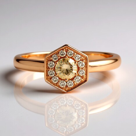 Anello in oro con Diamante Rose de France SI1 di Argyle (Annette)