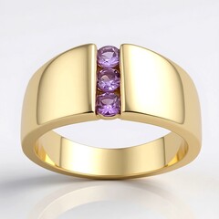 Anello in oro con Zaffiro Ceylon Porpora