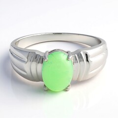 Anello da uomo in argento con Crisoprasio Imperiale