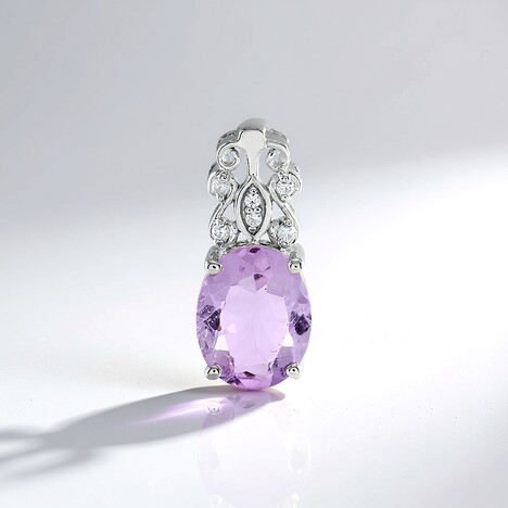 Ciondolo in argento con Ametista Rose de France
