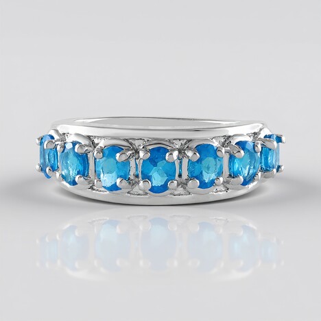 Anello in argento con Apatite Blu Neon