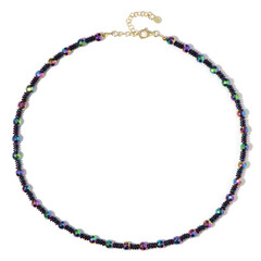 Hämatit-Silberhalskette