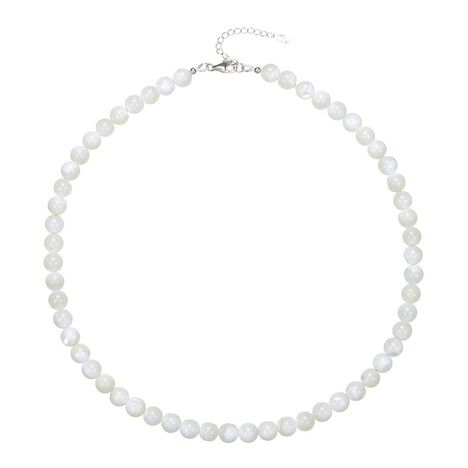 Perlmutt-Silberhalskette