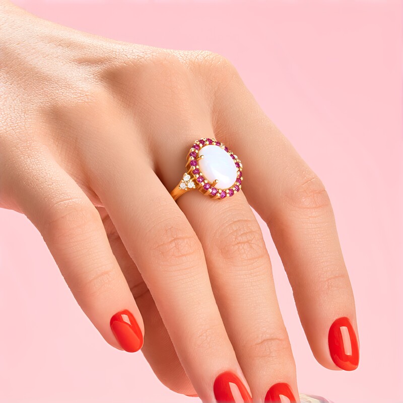 Anillo en plata con Ópalo de Australia